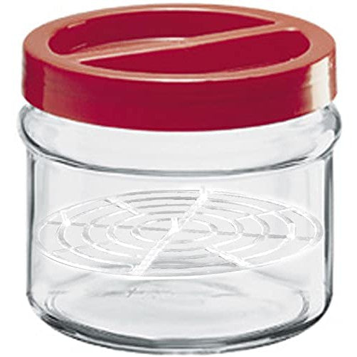 Glass Jar Storage with Red Lid 3.5L