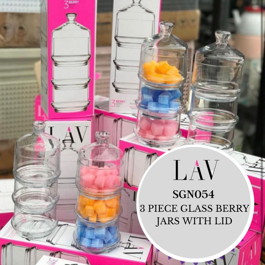 LAV 3-Tier Glass Dome Jar 765ml with base SGN054