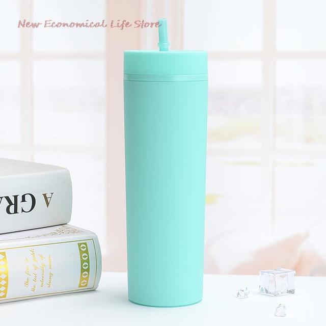 473ml Skinny Drinking Tumbler Acrylic Reusable with Lid and Straw