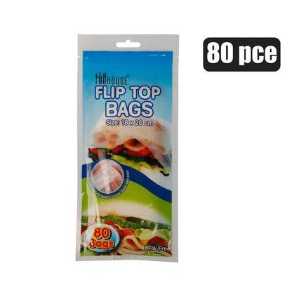 Disposable Plastic Flip Top Bags 18x20cm 80pack