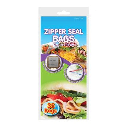 Disposable Zipper Seal Plastic Bags 16x14cm 35pack