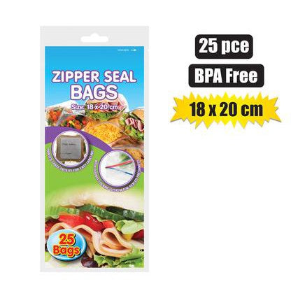 Disposable Zipper Seal Plastic Bags 18x20cm Zip Lock 25pack