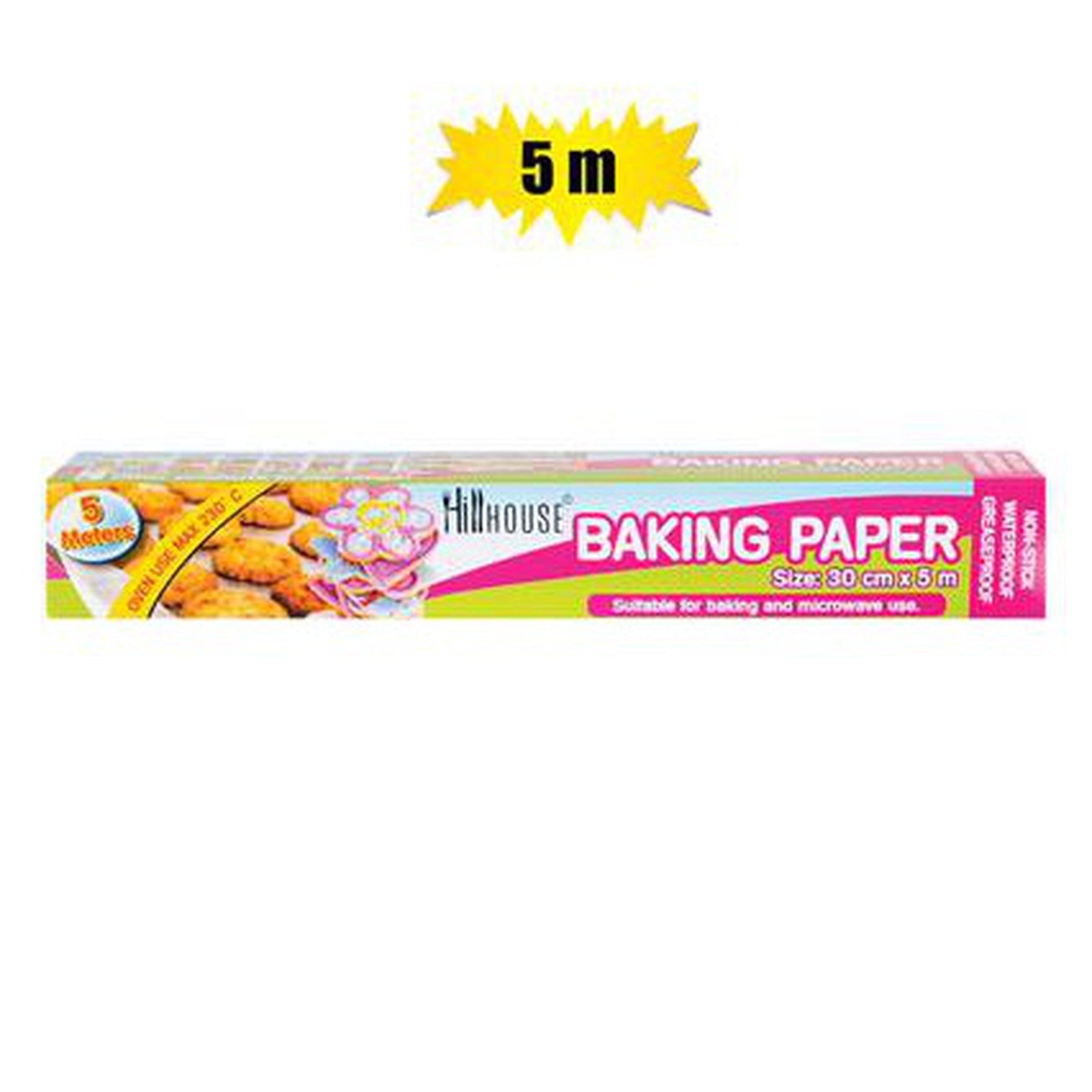 Hillhouse Disposable Wax Baking Paper Roll 30cmx5m Non-Stick