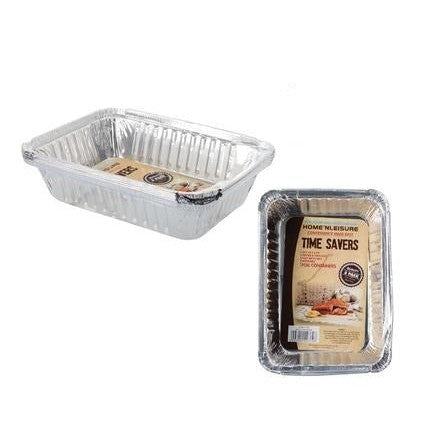 Time Savers Aluminium Foil Baking Container 20x14x4cm 5pack