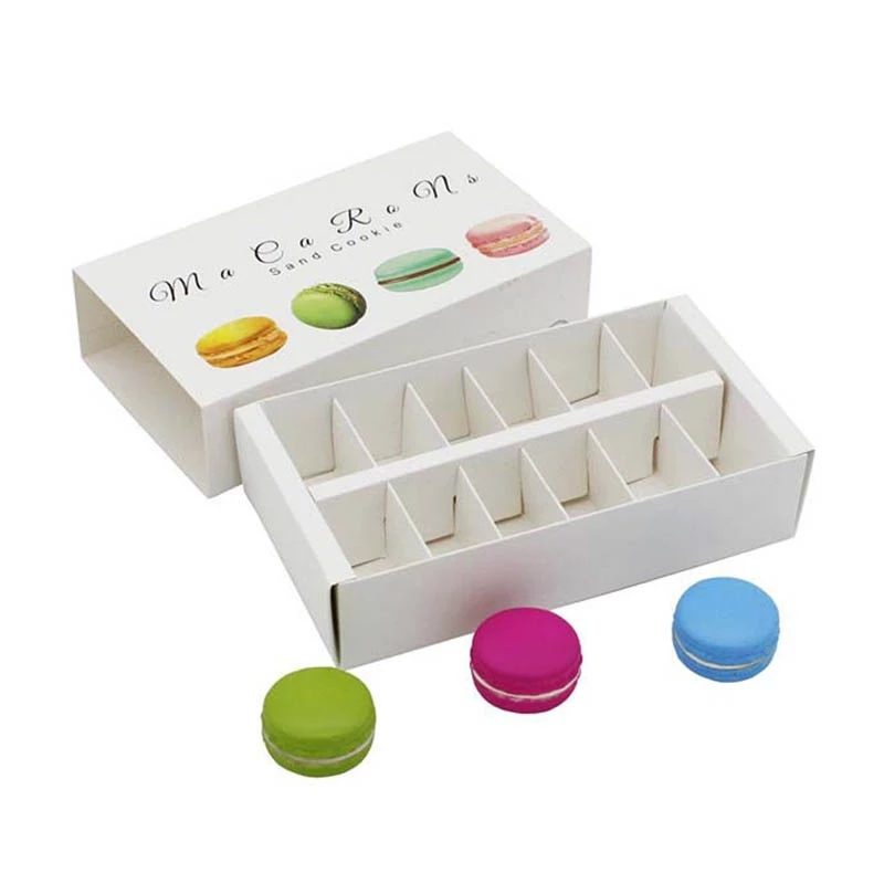 Macaron Display Gift Box with Slide Cover 20x10.5x5cm fits 12