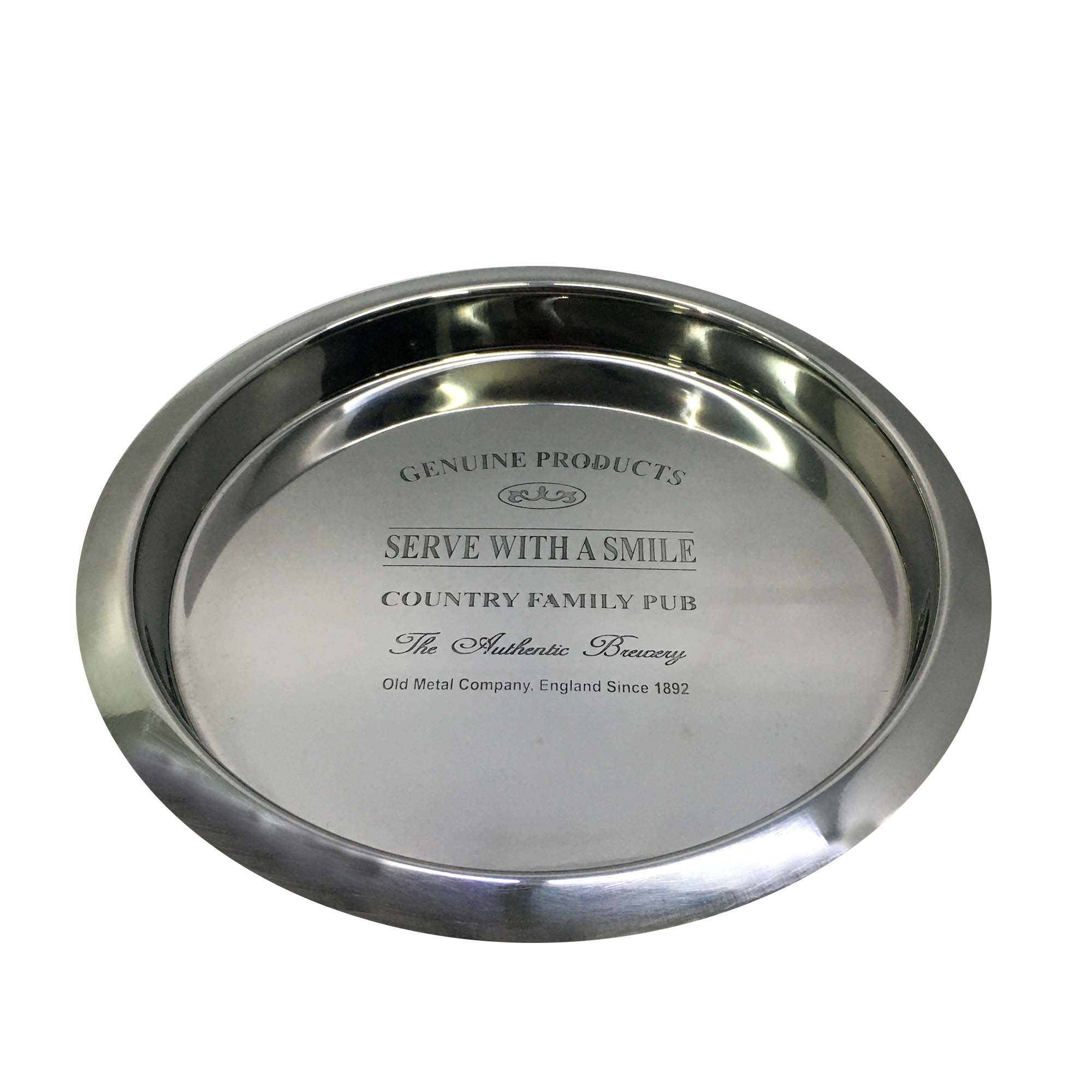 Butler Serving Tray 36cm Round Stainless Steel