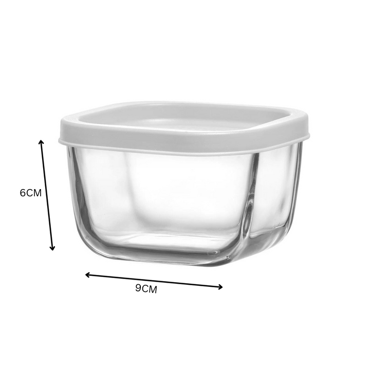 Lav Glass Storage Container Square With White Lid 270ml SGN2384