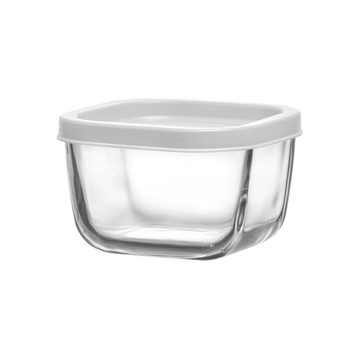 Lav Glass Storage Container Square With White Lid 270ml SGN2384