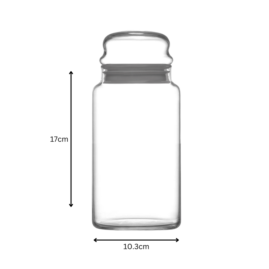 LAV Glass Canister Jar 890ml with Grey Lid SGN2386