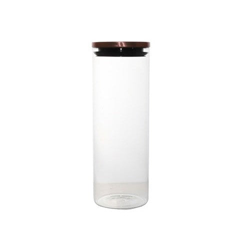 Glass Canister 1.9L with Airtight Rose Gold Lid 27592