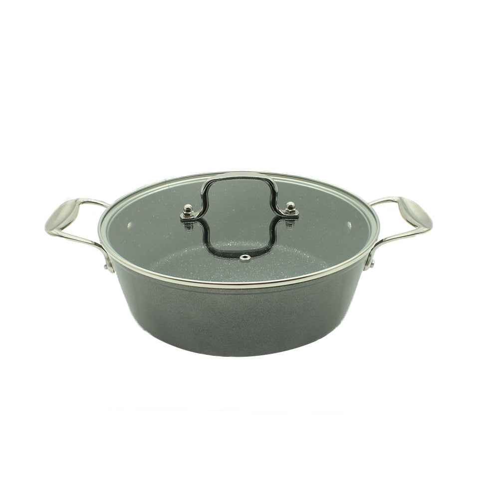 Non-Stick Cookware Pot 3-Layer with Glass Lid 26cm SGN1845
