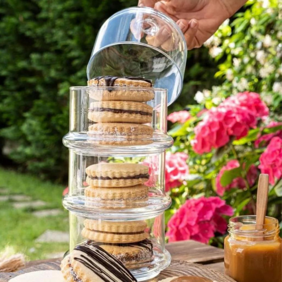 LAV 3-Tier Glass Dome Jar 765ml with base SGN054