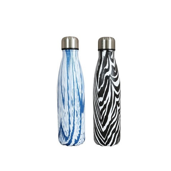 Retro Travel Flask Mug Vacuum Drinking Bottle 500ml Zebra 31008