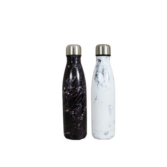 Retro Vacuum Travel Flask 500ml Drinking Bottle Marble Finish 31010
