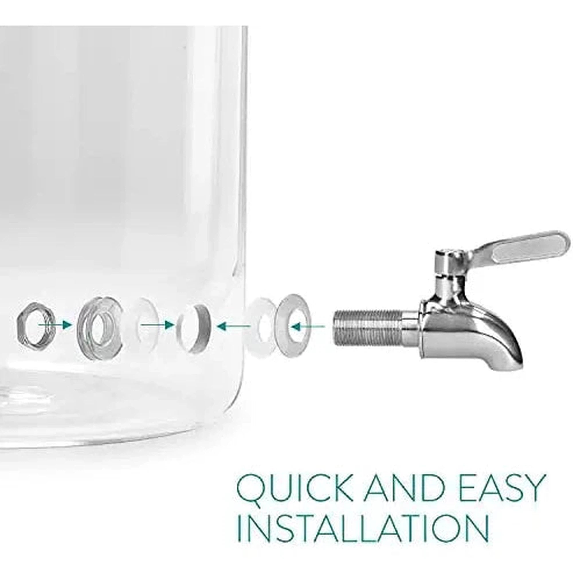 Beverage Dispenser 5L Borosilicate Glass with Wooden Lid & Stand