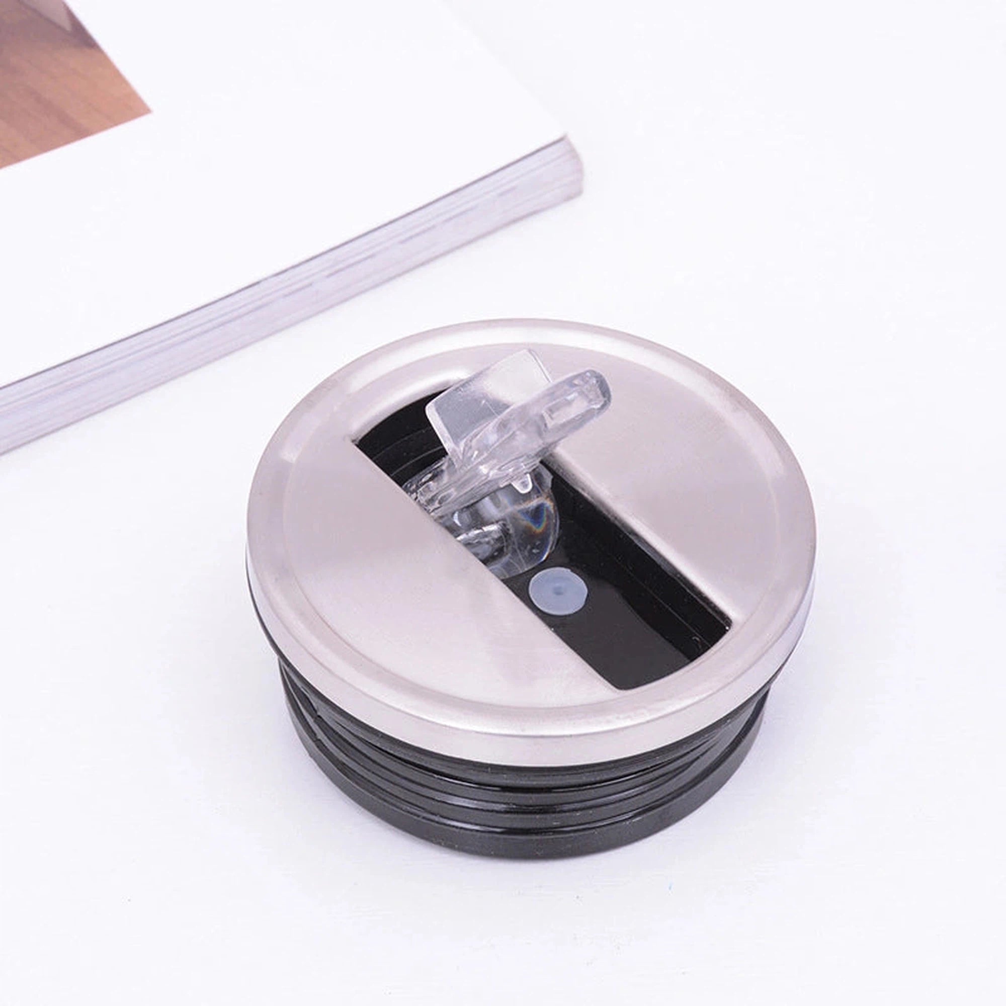 Can Shaped 500ml Thermos Drinking Bottle Flask Stainless Steel Vacuum Cup 18x6.4cm Retractable Straw