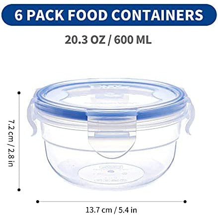Food Saver Lunch Box Round Clip Lock 3pc Set