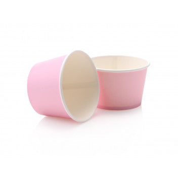 Ice Cream Paper Cups 120ml Pastel Pink Vintage Tubs 10pack