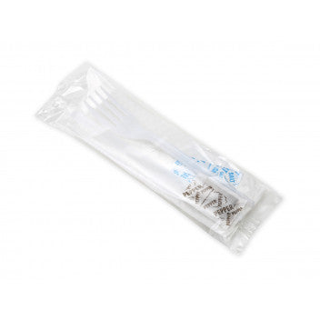 Disposable Cutlery Set White 16cm Knife-Fork-Salt-Pepper 10pcs