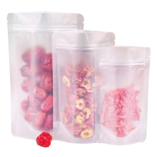 Zip Lock Pouch Bag Resealable 180x275mm Matte Finish Frosted Clear 10pack