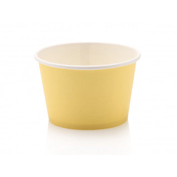 Ice Cream Paper Cups 250ml Pastel Yellow Vintage Tubs 10pack