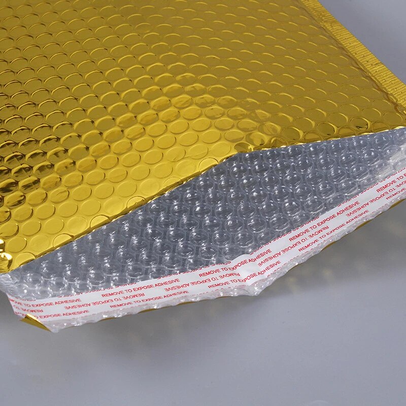 Bubble Pouch Mailer Bags Self-Seal Padded Envelope Metallic Gold