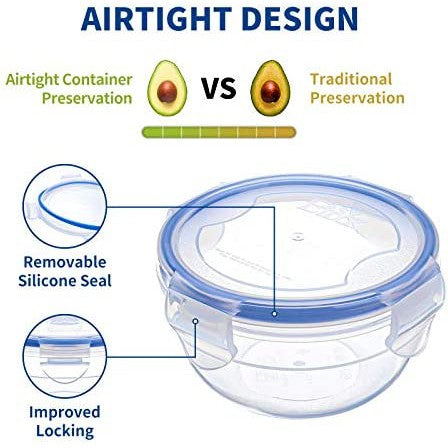 Food Saver Lunch Box Round Clip Lock 3pc Set