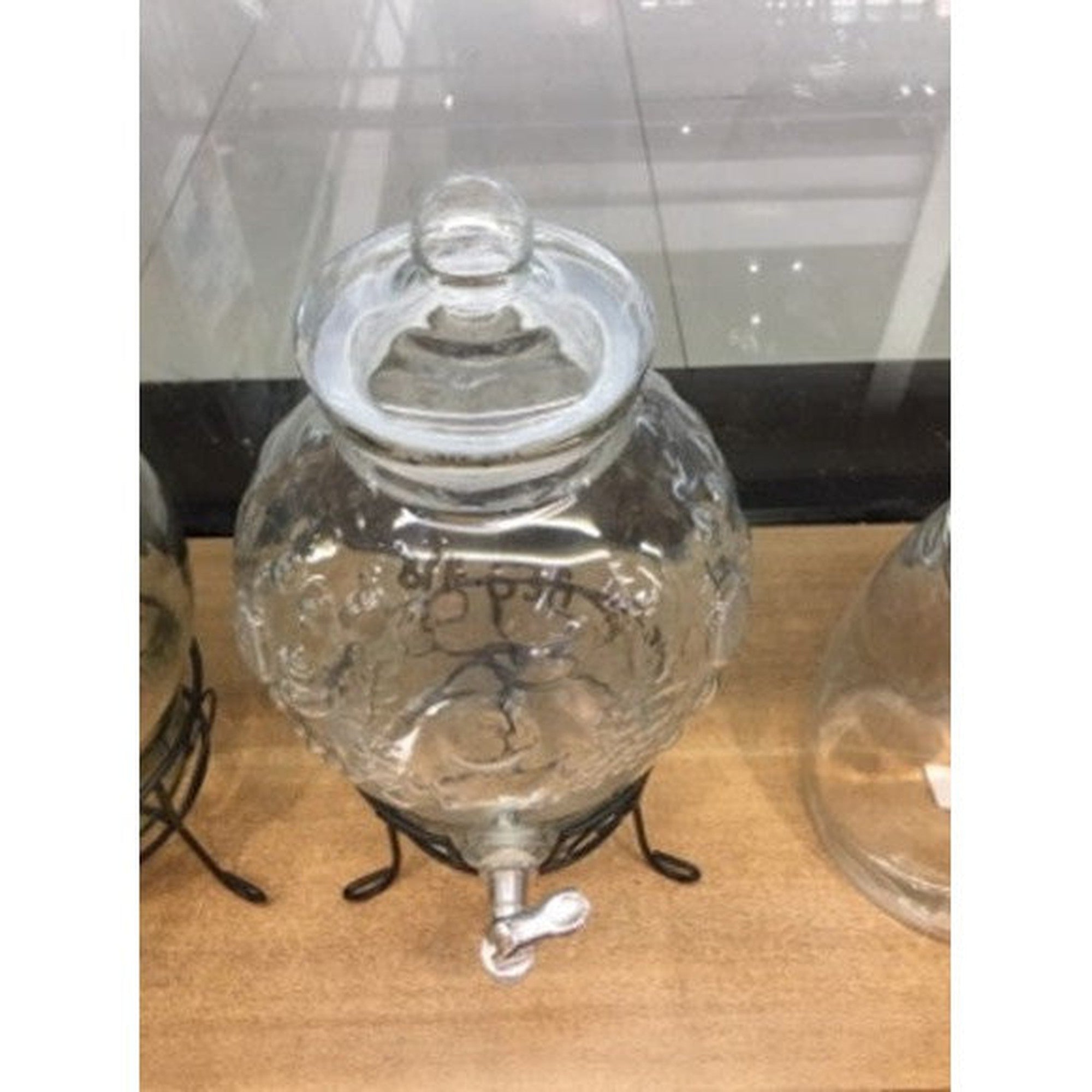 Beverage Dispenser 5L Embossed Glass with Stand 539