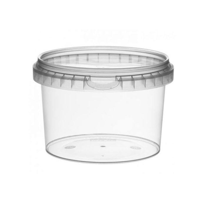 500ml PET Plastic Tub Tamper Proof with Clear Lid 10pack