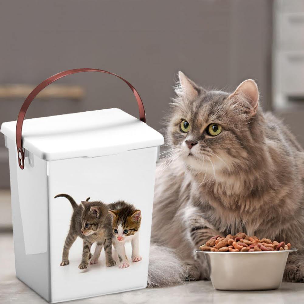 Pet Food Feeding Carry Container Plastic 5L with Patterend Print 21480