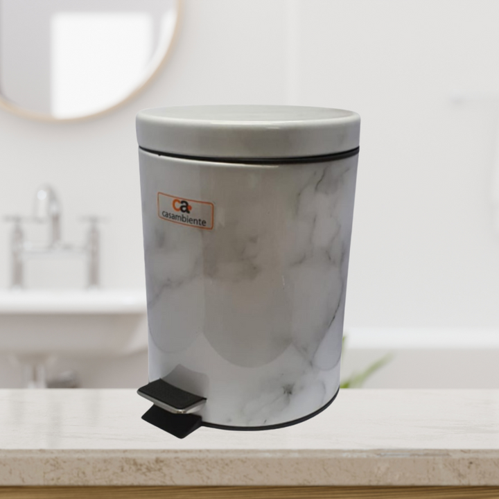 Office Pedal Dustbin 5l Marble Print 5L SGN2334