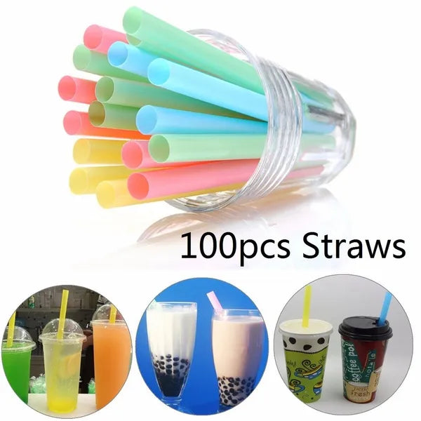 Bubble Tea Boba Straws Plastic 12mmx21cm 100pack