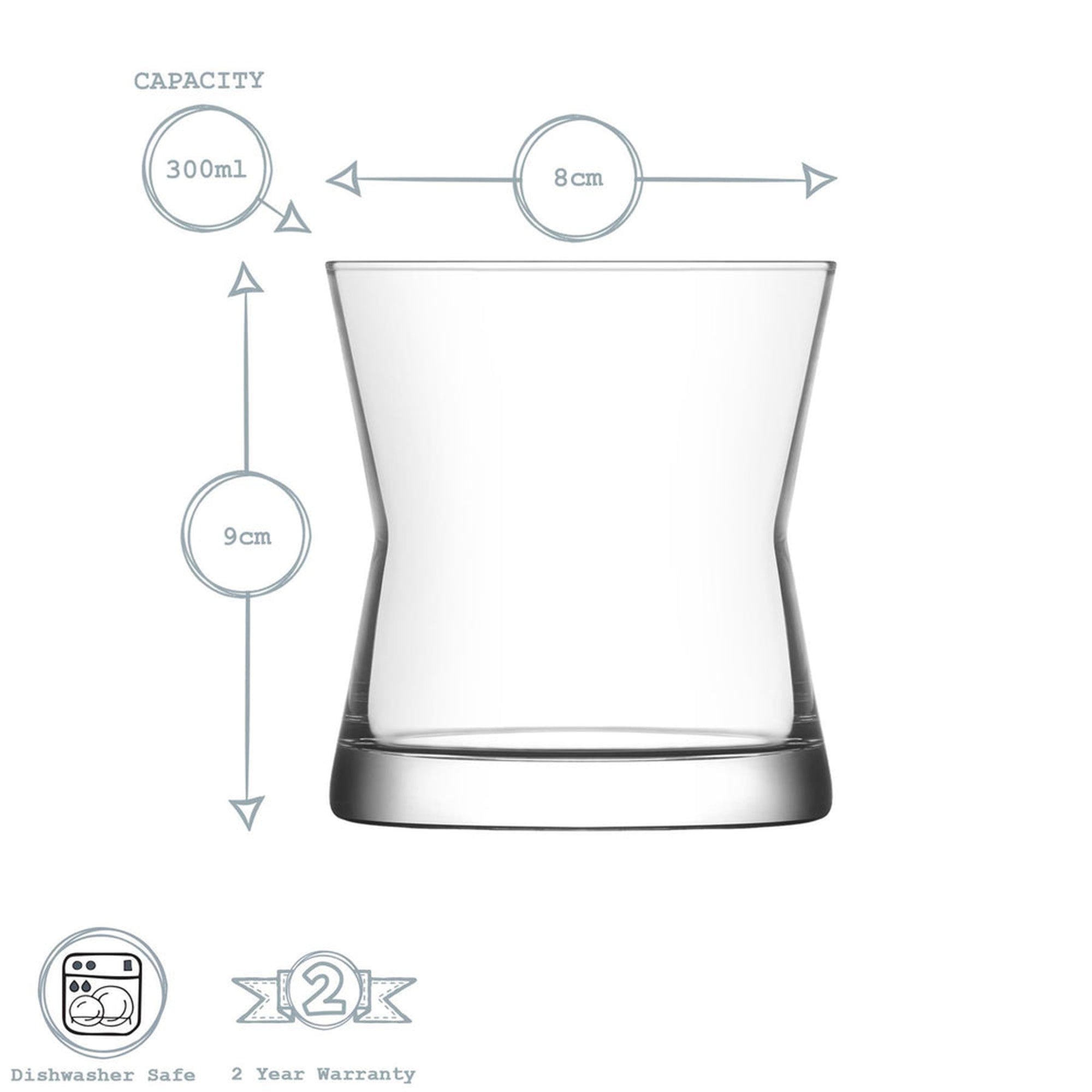 LAV Derin Glass Tumbler 130ml Whisky 6pack SG2044