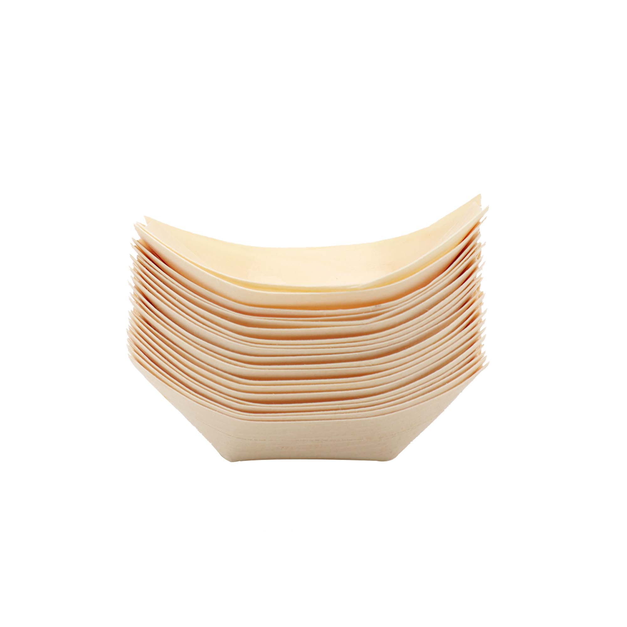 Regent Bamboo Serving Boat Tray Disposable 190x100mm 20pack 35116