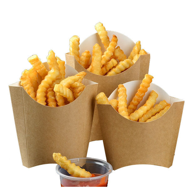 Kraft Paper French Fry Chip Box 10x4x1cm 5pack