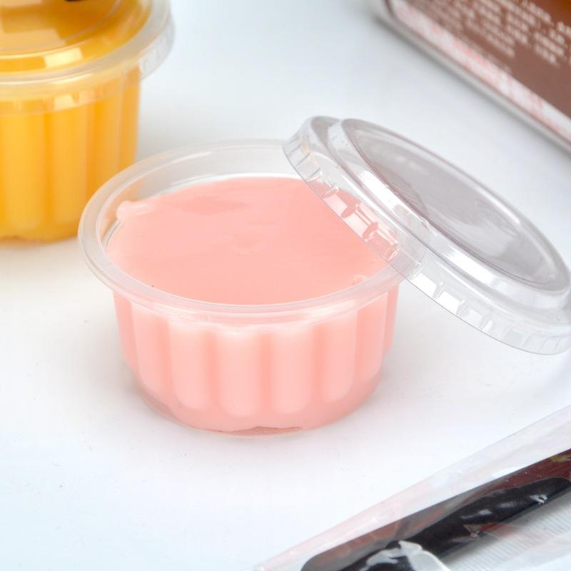 Plastic Disposable Dessert Tubs with Lid - Small Thermos Container 9cmx5cm L42N Fits G51 Lid 10pack