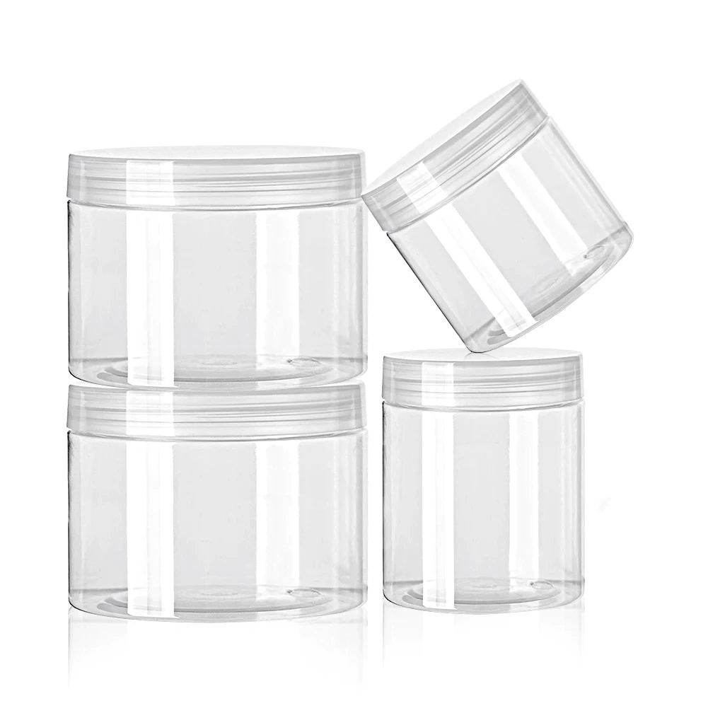 220ml PET Plastic Cosmetic Jar with Lid Crystal Clear