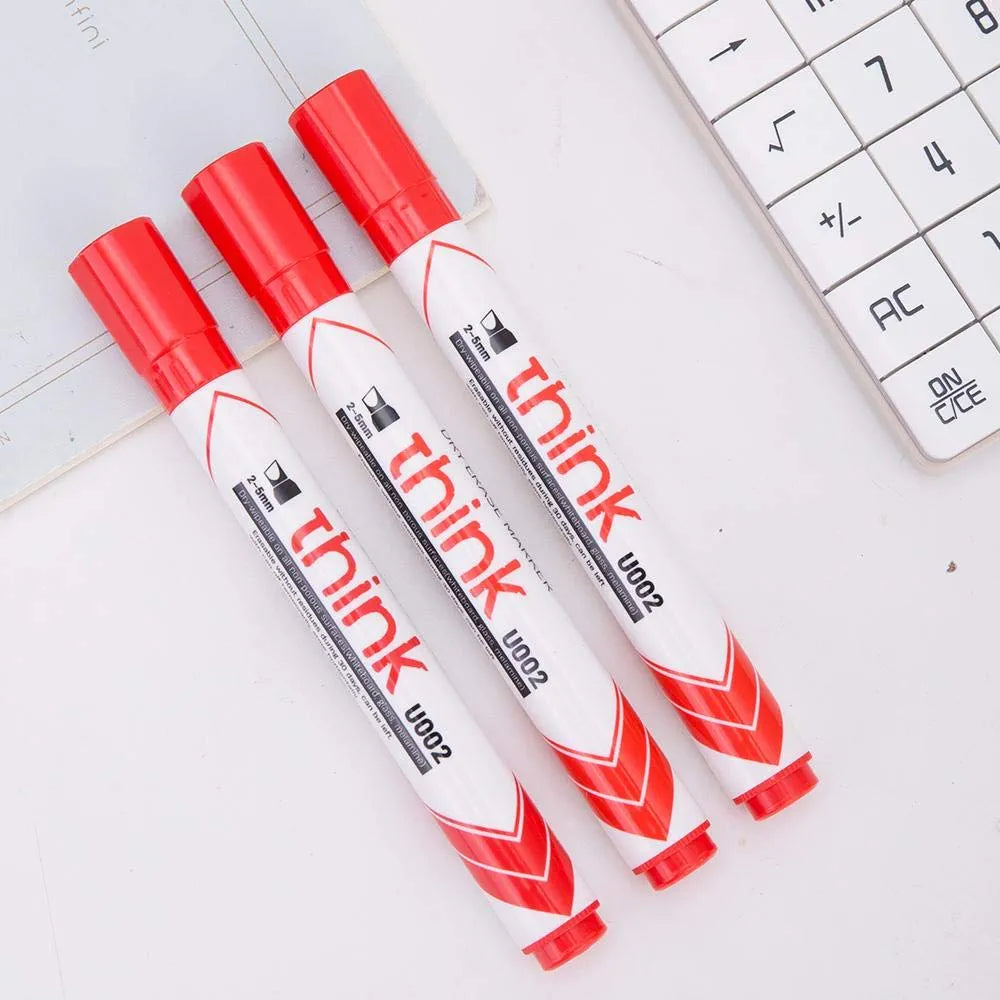 Deli Dry Erase Whiteboard Marker Red Chisel Tip 2.5mm EU00240 1pc