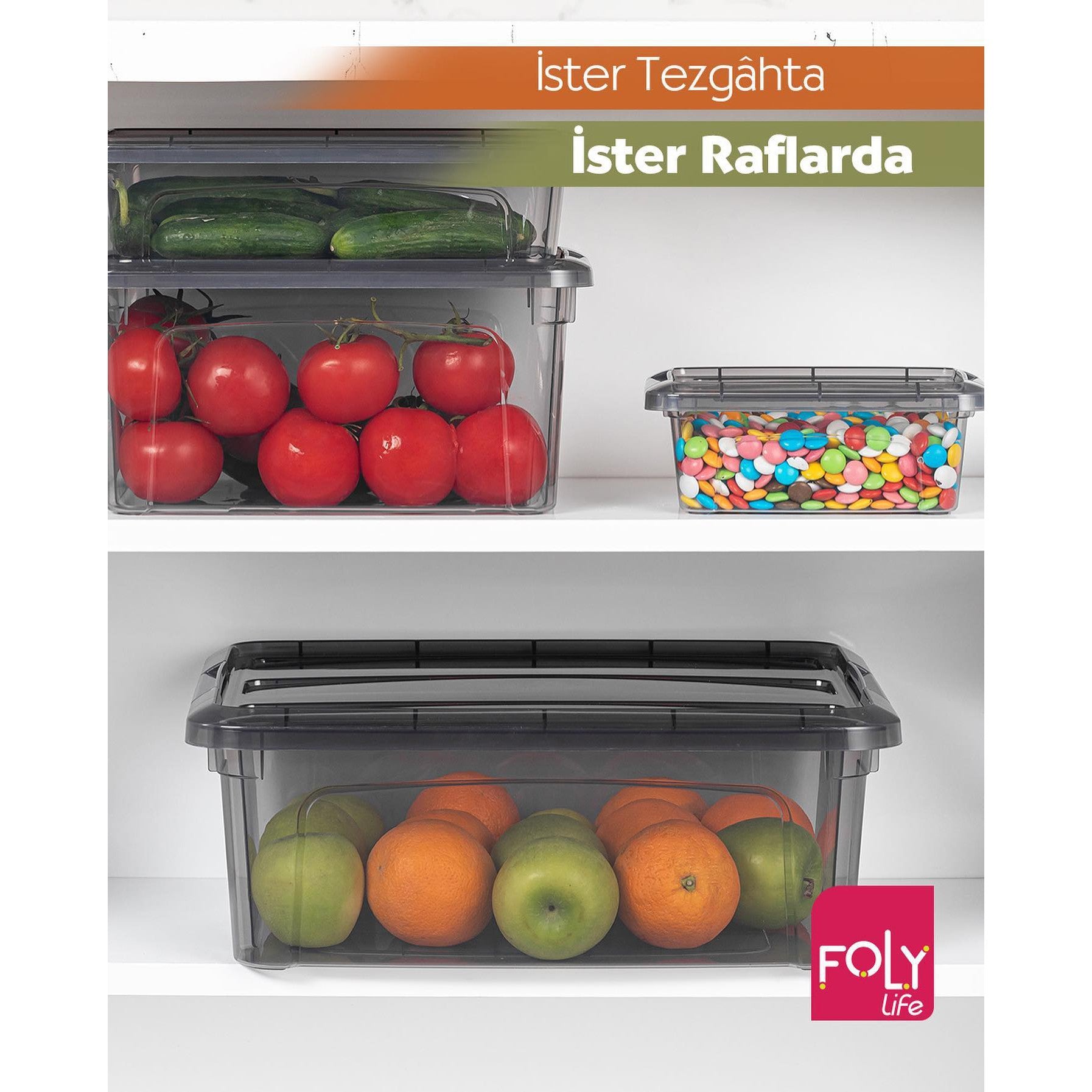 Foly Life Royal Storage Box 5.7L with Clip Lock Lid Black BNM0216 Titiz