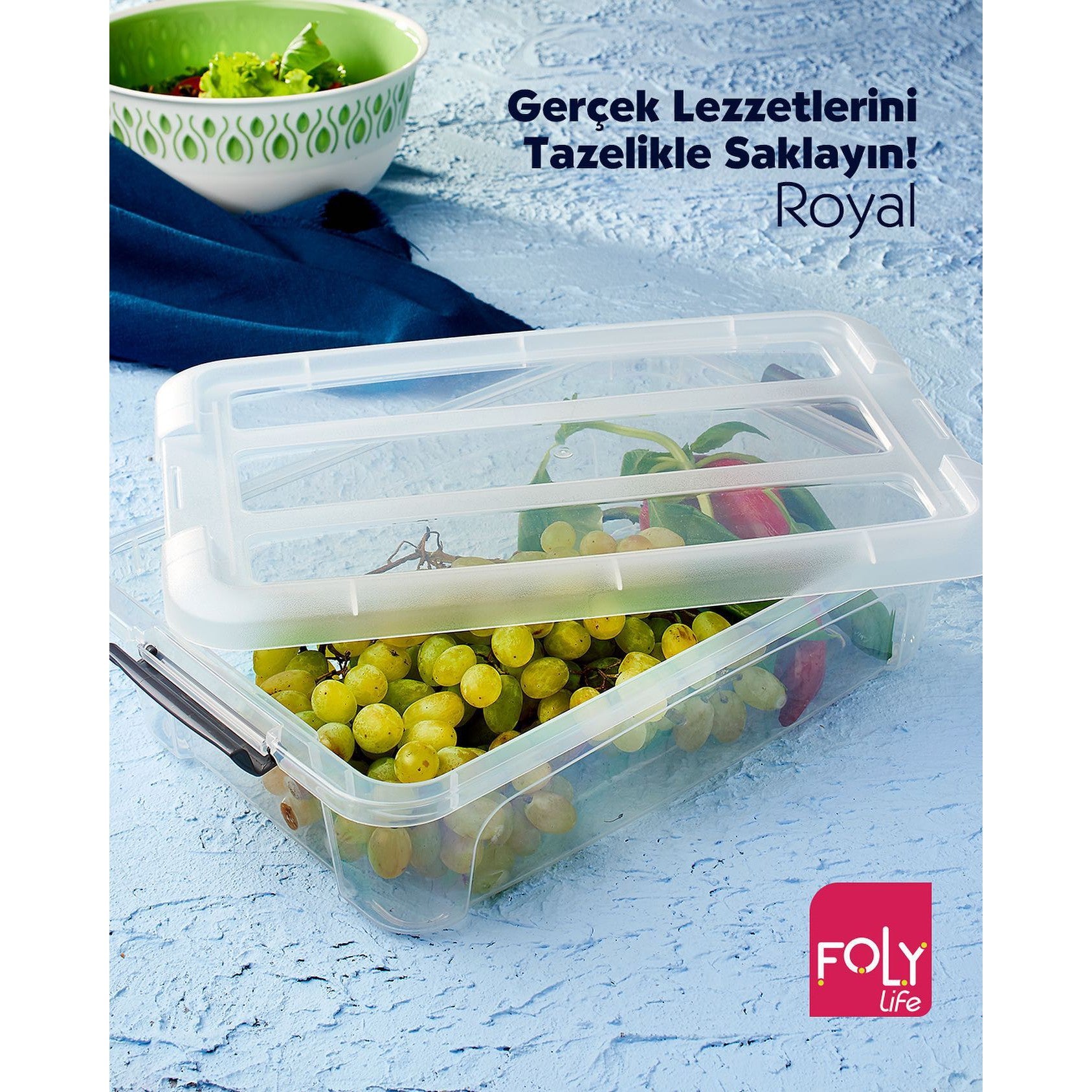 Foly Life Royal Storage Box 2.8L with Clip Lock Lid Black BNM0179W Titiz