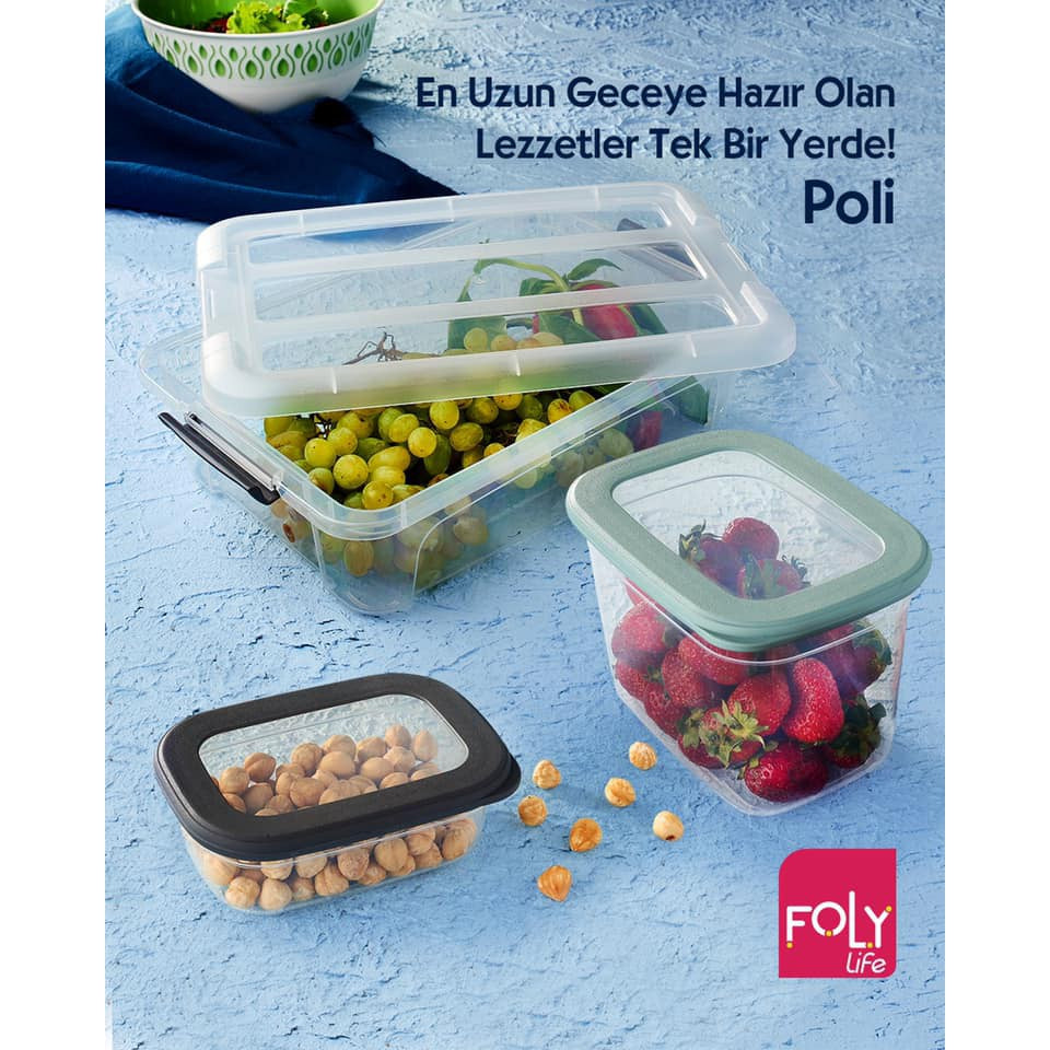 Foly Life Royal Storage Box 2.8L with Clip Lock Lid Black BNM0179W Titiz