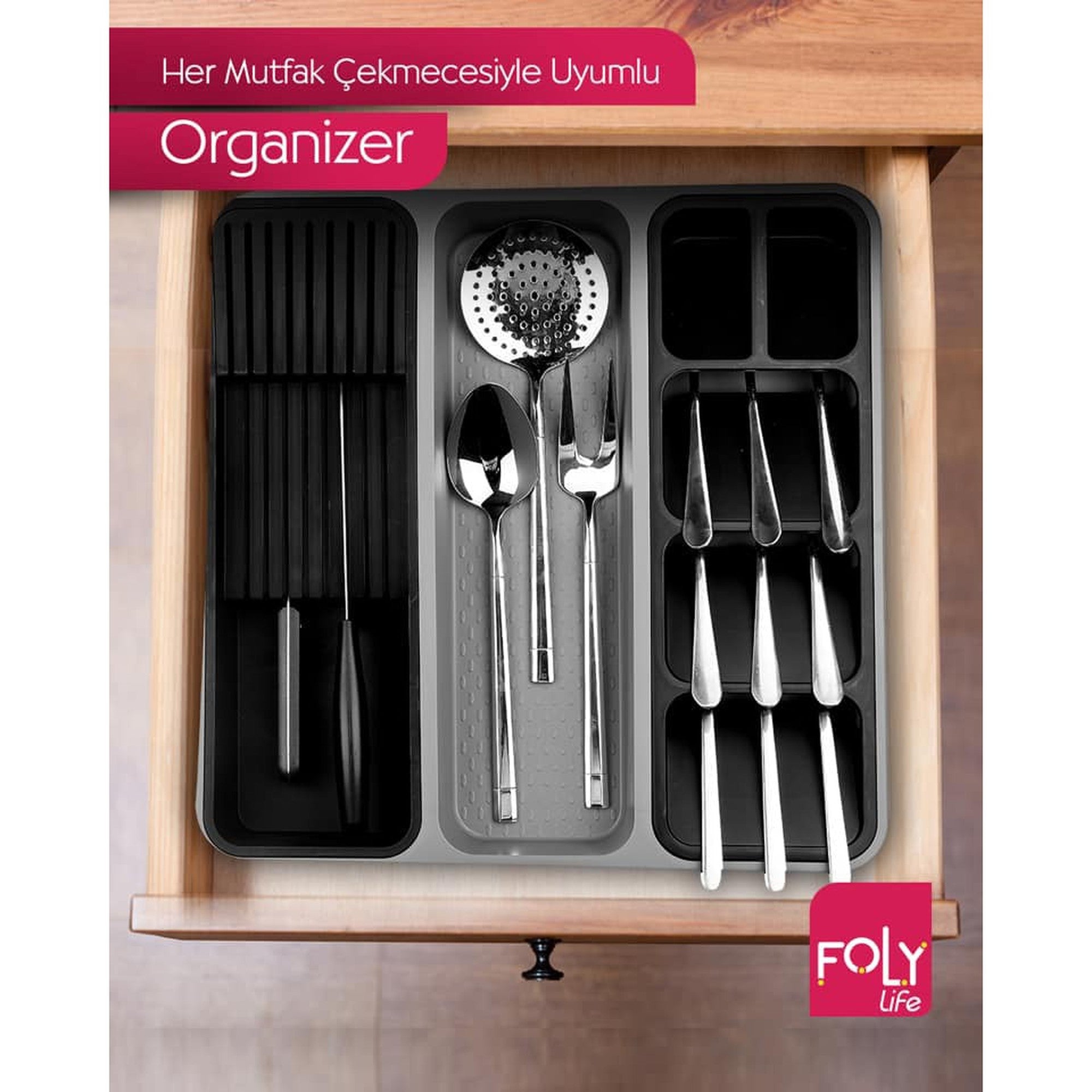 Foly Life Cutlery Organiser Tray Big Knife BNM0490 Titiz