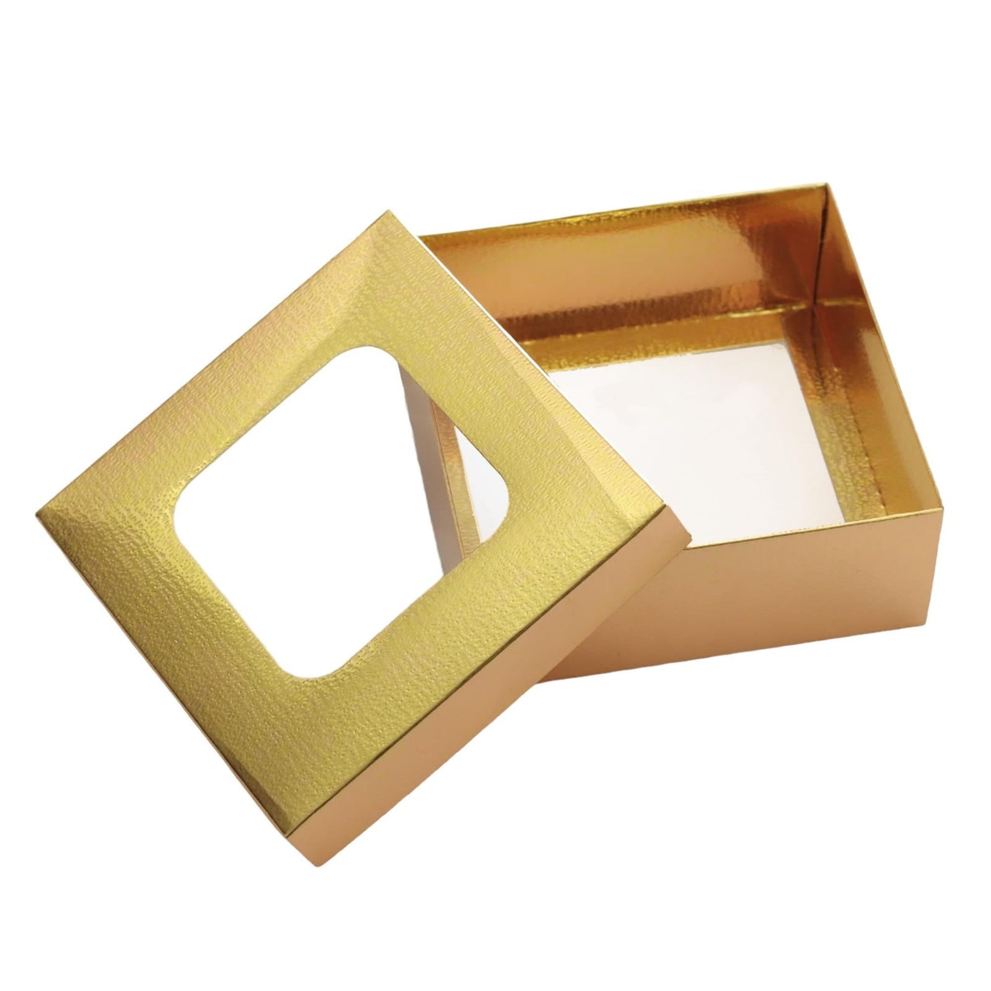 Gift Biscuit Paper Box Square Gold 12x12x4.5cm XPP247G