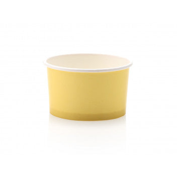 Ice Cream Paper Cups 120ml Pastel Yellow Vintage Tubs 10pack