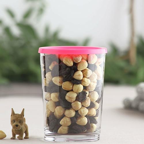 Glass Storage Jar 520ml with Pink Lid SGN675