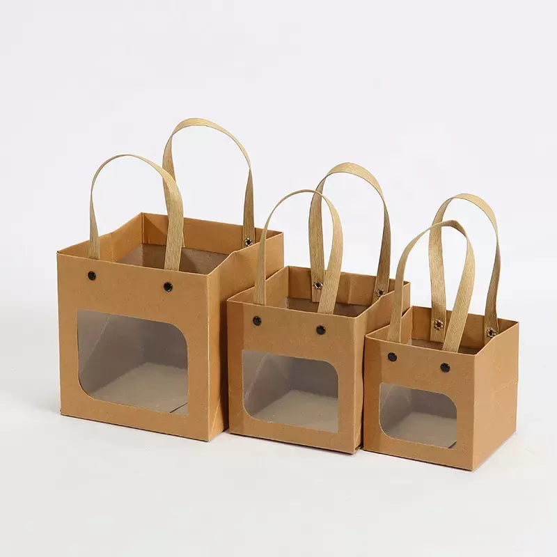 Gift Box Bag with Window 15x15x15cm