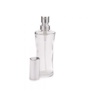 Glass Perfume Conical Bottle 50ml Pump Lux Silver/Gold Lid SW280-050/K18410.SIL