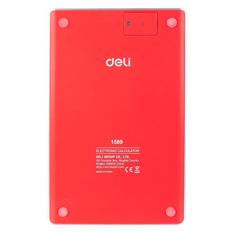 Deli Calculator 12-Digit Red