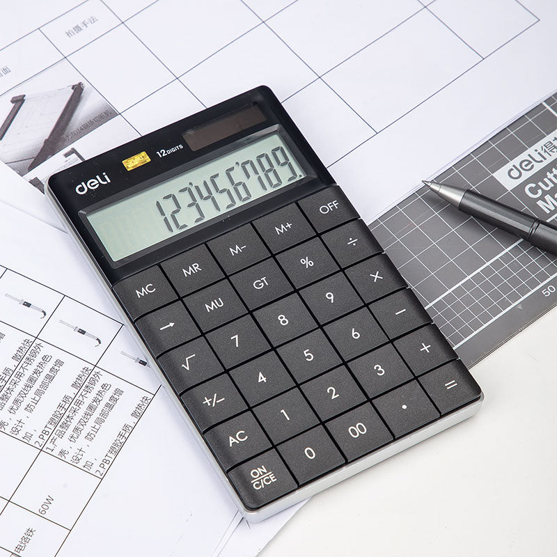 Deli Calculator 12-Digit Black