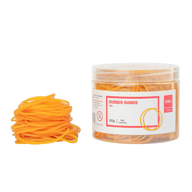 Deli Rubber Bands Round 70mm Yellow 100pcs